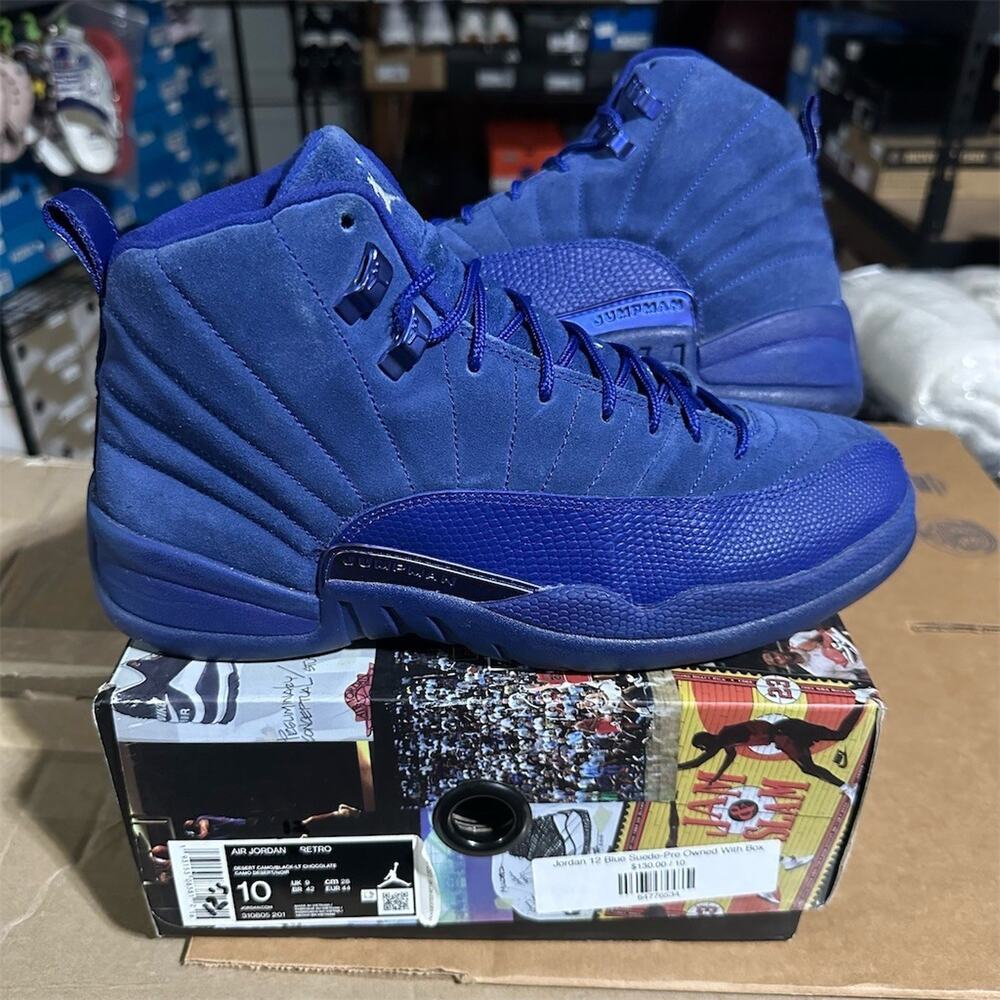 Air Jordan 12 Retro 'Deep Royal Blue' Sneakers (130690-400) | Mens 10 | EUC